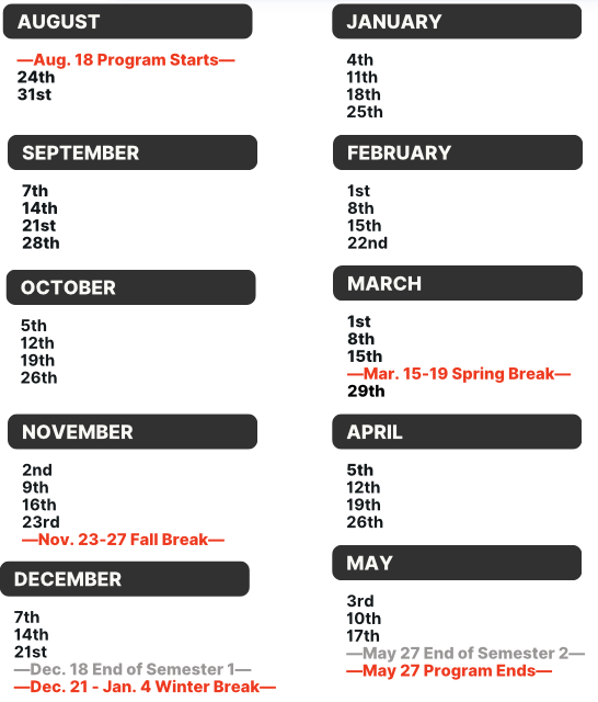 TX LL Dates